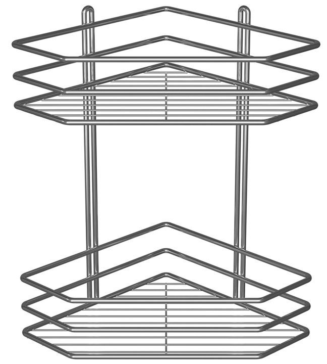 Chrome two-tier corner shelf